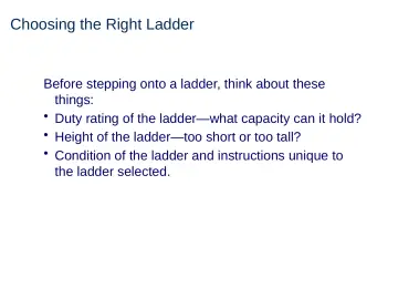 Slide 17: Choosing the Right Ladder