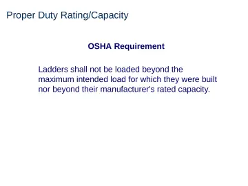 Slide 18: Proper Duty Rating/Capacity