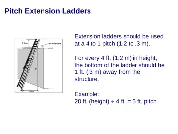 Slide 22: Pitch Extension Ladders