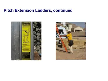 Slide 23: Pitch Extension Ladders, continued