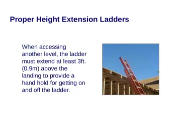 Slide 24: Proper Height Extension Ladders