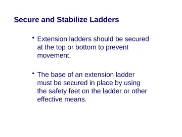 Slide 26: Secure and Stabilize Ladders