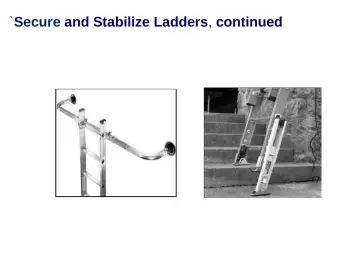 Slide 29: `Secure and Stabilize Ladders, continued