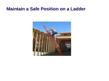 Slide 37: Maintain a Safe Position on a Ladder