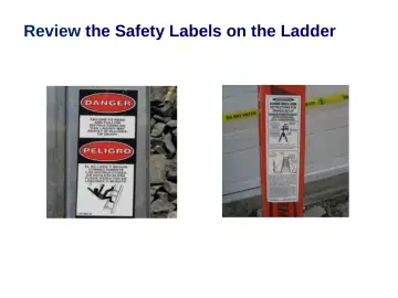 Slide 40: Review the Safety Labels on the Ladder