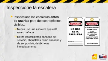 Slide 19: Inspeccione la escalera