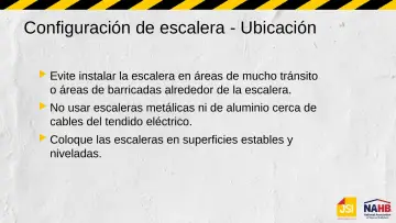 Slide 25: Configuración de escalera - Ubicación