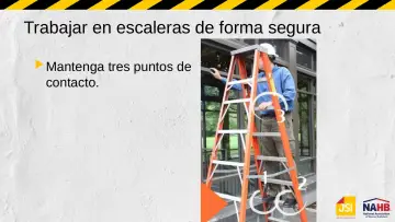 Slide 41: Trabajar en escaleras de forma segura