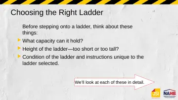 Slide 10: Choosing the Right Ladder
