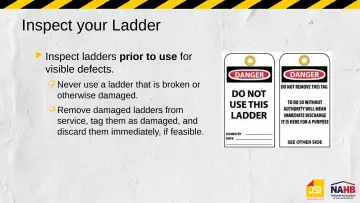 Slide 19: Inspect your Ladder