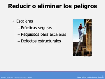 Slide 10: Reducir o eliminar los peligros