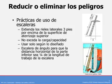 Slide 11: Reducir o eliminar los peligros
