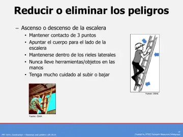 Slide 14: Reducir o eliminar los peligros