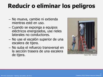 Slide 15: Reducir o eliminar los peligros