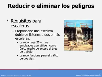 Slide 17: Reducir o eliminar los peligros
