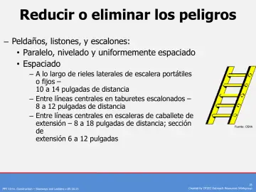 Slide 18: Reducir o eliminar los peligros