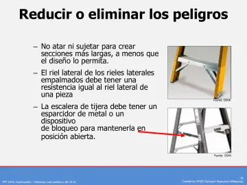 Slide 19: Reducir o eliminar los peligros