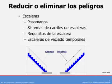 Slide 22: Reducir o eliminar los peligros