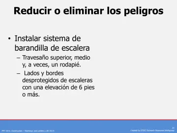 Slide 24: Reducir o eliminar los peligros