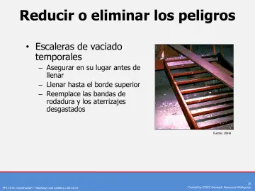 Slide 26: Reducir o eliminar los peligros