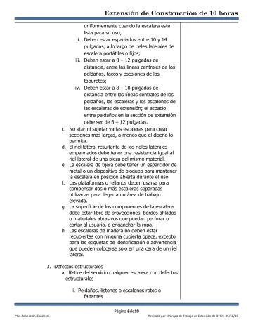 Page 6: uniformemente cuando la escalera esté lista para su uso;