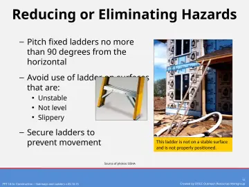 Slide 12: Reducing or Eliminating Hazards