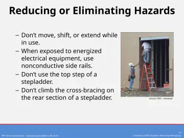 Slide 15: Reducing or Eliminating Hazards
