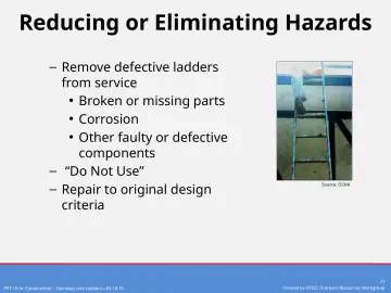 Slide 21: Reducing or Eliminating Hazards