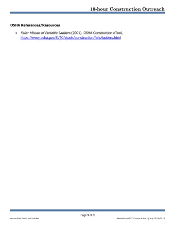 Page 9: OSHA References/Resources