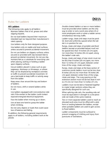 Page 4: Rules for Ladders