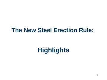 Slide 1: The New Steel Erection Rule: