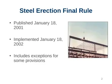 Slide 2: Steel Erection Final Rule