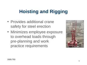 Slide 9: Hoisting and Rigging