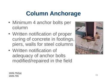 Slide 11: Column Anchorage