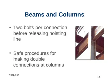 Slide 12: Beams and Columns