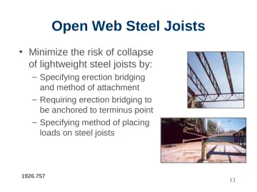 Slide 13: Open Web Steel Joists