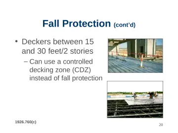 Slide 20: Fall Protection (cont’d)