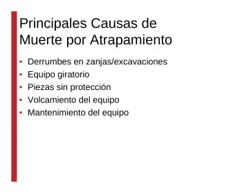 Slide 13: Principales Causas de Muerte por Atrapamiento