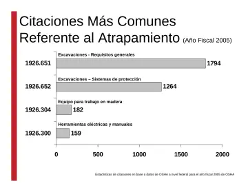 Slide 19: Citaciones Más Comunes Referente al Atrapamiento (Año Fiscal 2005)