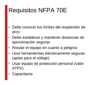 Slide 38: Requisitos NFPA 70E