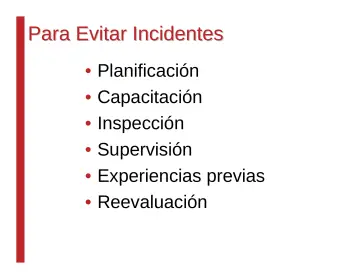 Slide 51: Para Evitar Incidentes