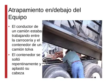 Slide 61: Atrapamiento en/debajo del Equipo
