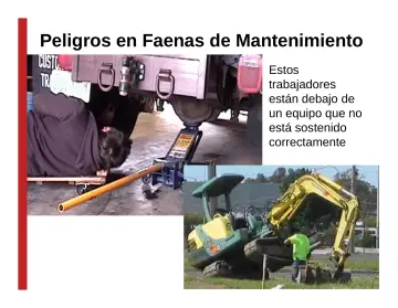 Slide 68: Peligros en Faenas de Mantenimiento