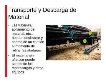Slide 71: Transporte y Descarga de Material