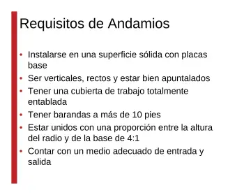 Slide 108: Requisitos de Andamios