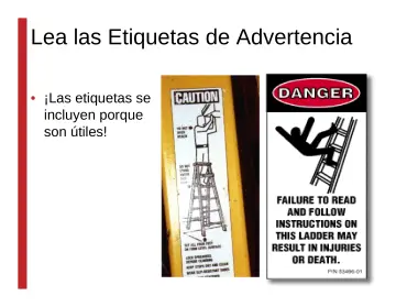 Slide 115: Lea las Etiquetas de Advertencia