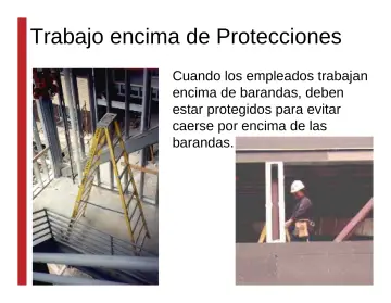 Slide 119: Trabajo encima de Protecciones