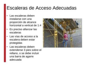 Slide 121: Escaleras de Acceso Adecuadas