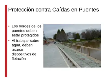 Slide 123: Protección contra Caídas en Puentes