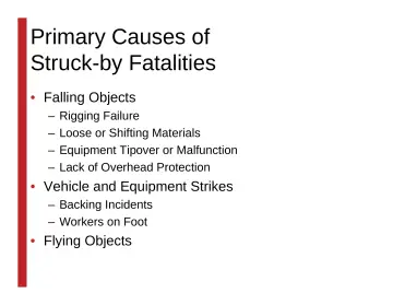 Slide 12: Primary Causes of Struck-by Fatalities